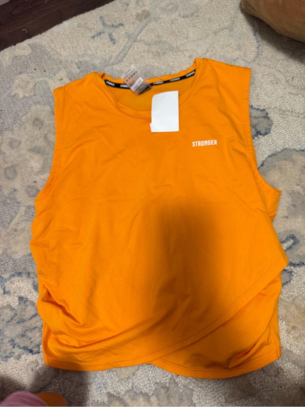NWT STRONGER Orange Sleeveless Workout Tank